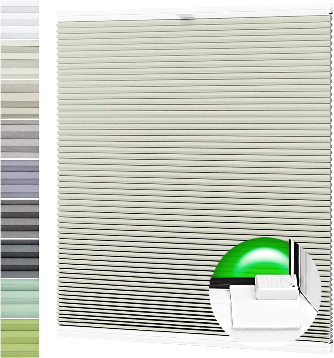 Wabenplissee Verdunklung Thermo Plissee Kleben Ohne Bohren Creme Rückseite Weiss 55x70 cm Creme 55x7