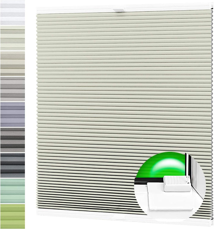 Wabenplissee Verdunklung Thermo Plissee Kleben Ohne Bohren Creme Rückseite Weiss 55x70 cm Creme 55x7