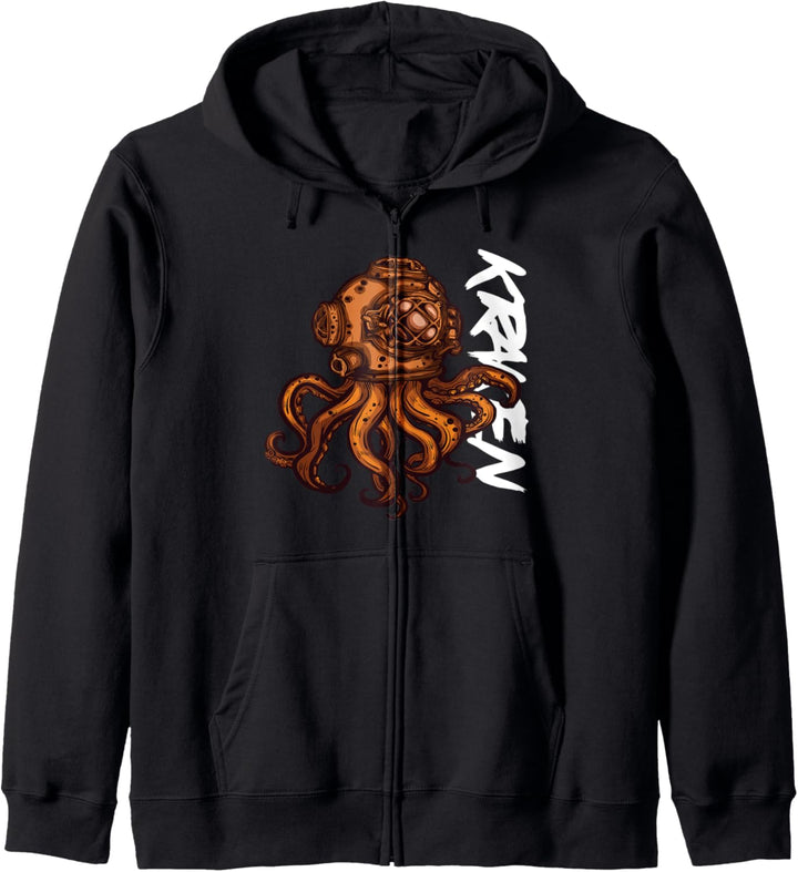 Kraken Tintenfisch Geschenk Meer Ozean Octopus Kapuzenjacke