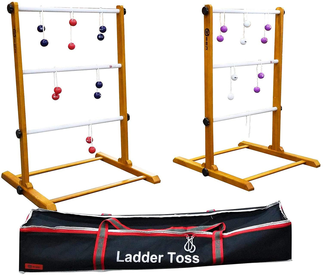 Ubergames Europe Profi Doppel Leitergolf Spinladder - Golfspiel - in Luxus Tasche - Echte Golf Bälle