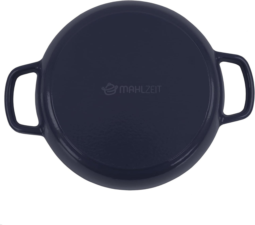 Mahlzeit Gusseisen Brottopf Set emailliert | 6,4 Liter | Blue Berry | Brotbackform mit Brotschlinge