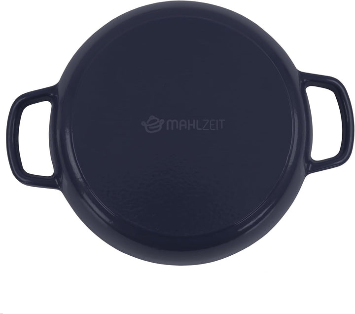 Mahlzeit Gusseisen Brottopf Set emailliert | 6,4 Liter | Blue Berry | Brotbackform mit Brotschlinge