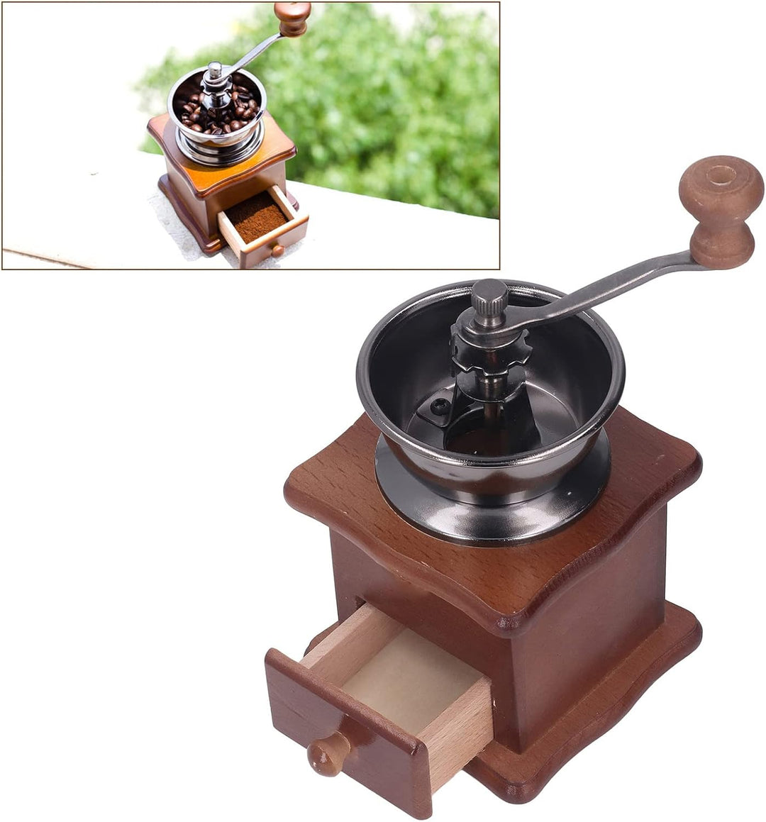 Manuelle Kaffeemühle, Rostfrei, Retro-Stil, Kaffeemühle mit Edelstahlkern