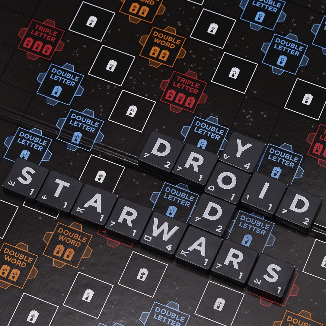 â€‹Mattel Games Scrabble Star Wars Edition Family Board Game with Galaxy Cards & Spacecraft Mover Pi