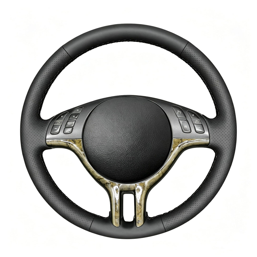 MEWANT Lenkradbezug für 3 Series E46 / 5 Series E39 / X5 E53 / Z3 E36/7 Hand Nähen Kunstleder Auto L