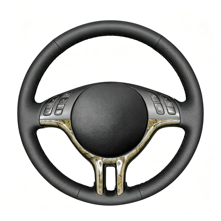 MEWANT Lenkradbezug für 3 Series E46 / 5 Series E39 / X5 E53 / Z3 E36/7 Hand Nähen Kunstleder Auto L
