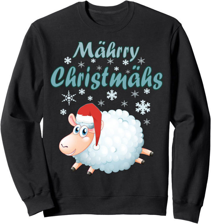 Mährry Christmähs Schaf Santa Lamm Weihnachten Kinder Sweatshirt