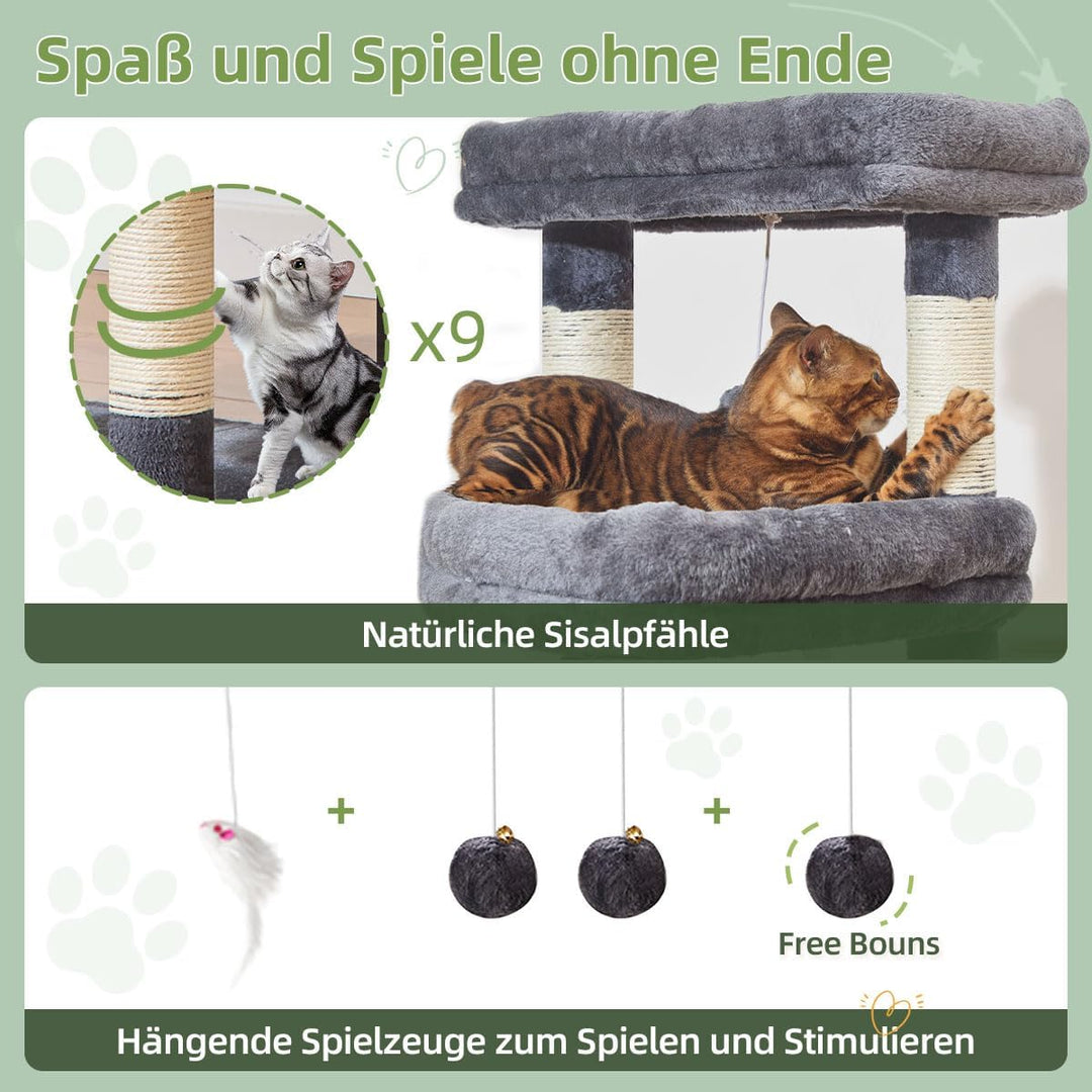 Taoqimiao 180CM Kratzbaum Gross xxl, Katzenbaum Grosse Katzen Stabil kratzbaum Maine Coon mit Katzen
