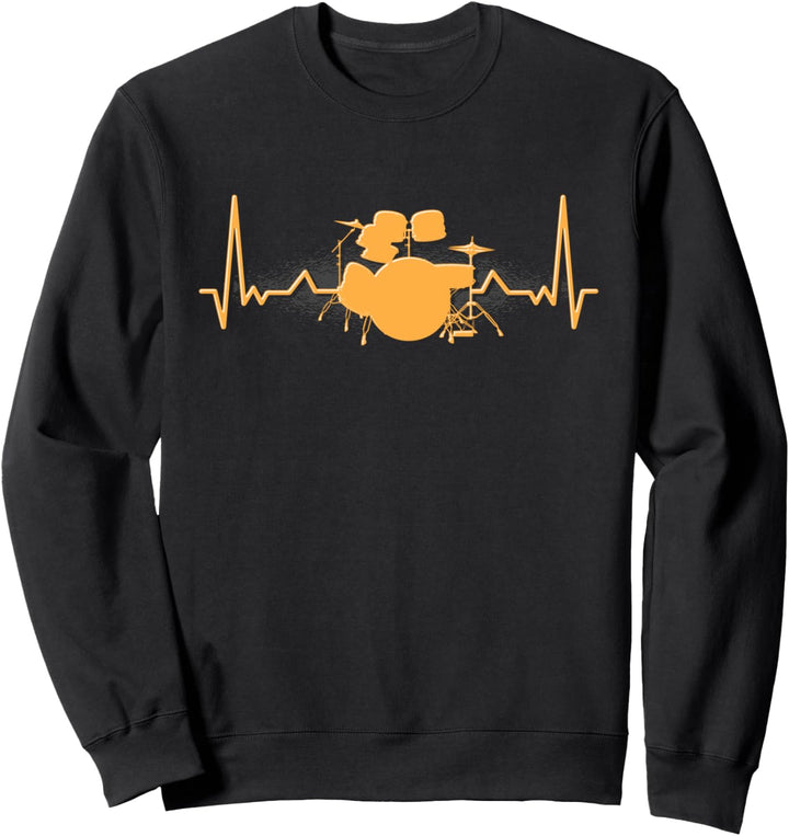 Schlagzeuger Rock Musik Drummer Herzschlag Schlagzeug Sweatshirt