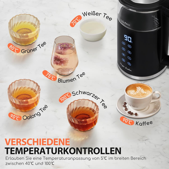 Taylor Swoden Wasserkocher 1,7 L mit Temperatureinstellung, Smart LED Digital Temperaturanzeige 40-1