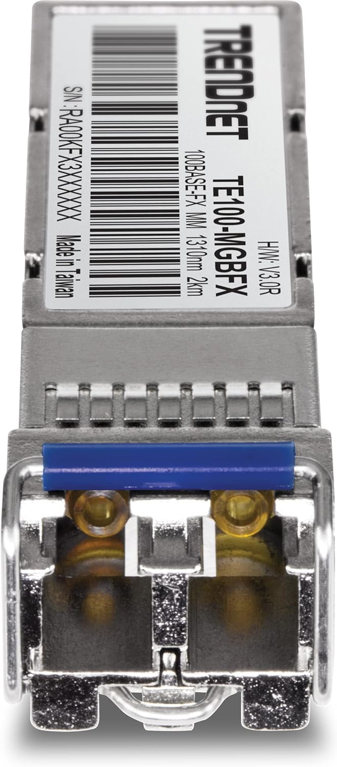 TRENDnet TE100-MGBFX 100Base-FX SFP Multi-Mode LC Modul, Kompatibel mit Mini-GBIC, Unterstützt 1310