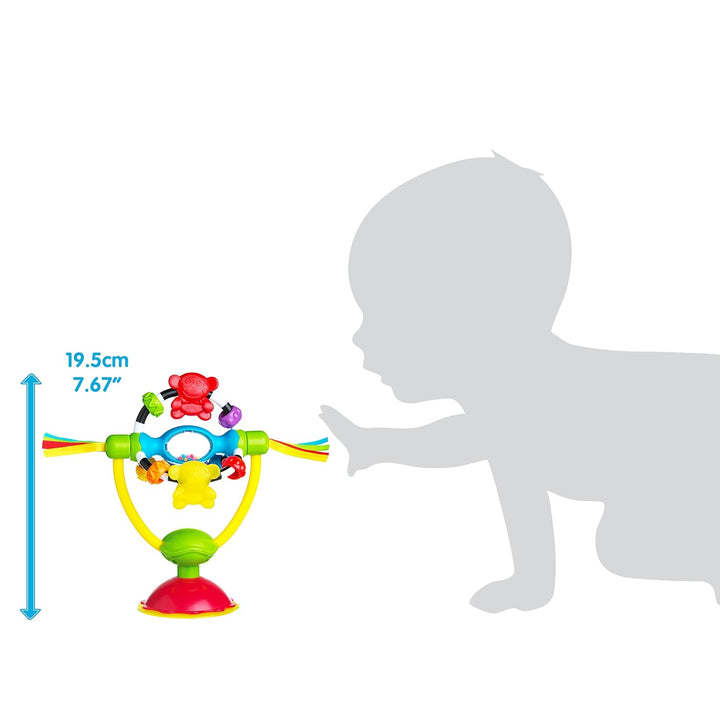 Playgro Drehrassel mit Saugfuss - Babyspielzeug - Motorik - Babysensorik - Babyrassel - Babymotorik