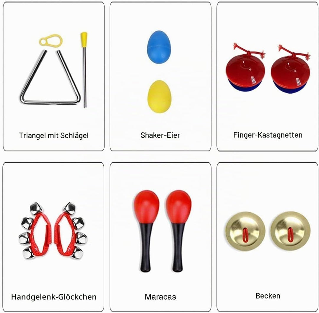Musikinstrumente Kinder, Ulifeme 24 Stücke Holzspielzeug Musical Percussion Instrumente Set für Klei