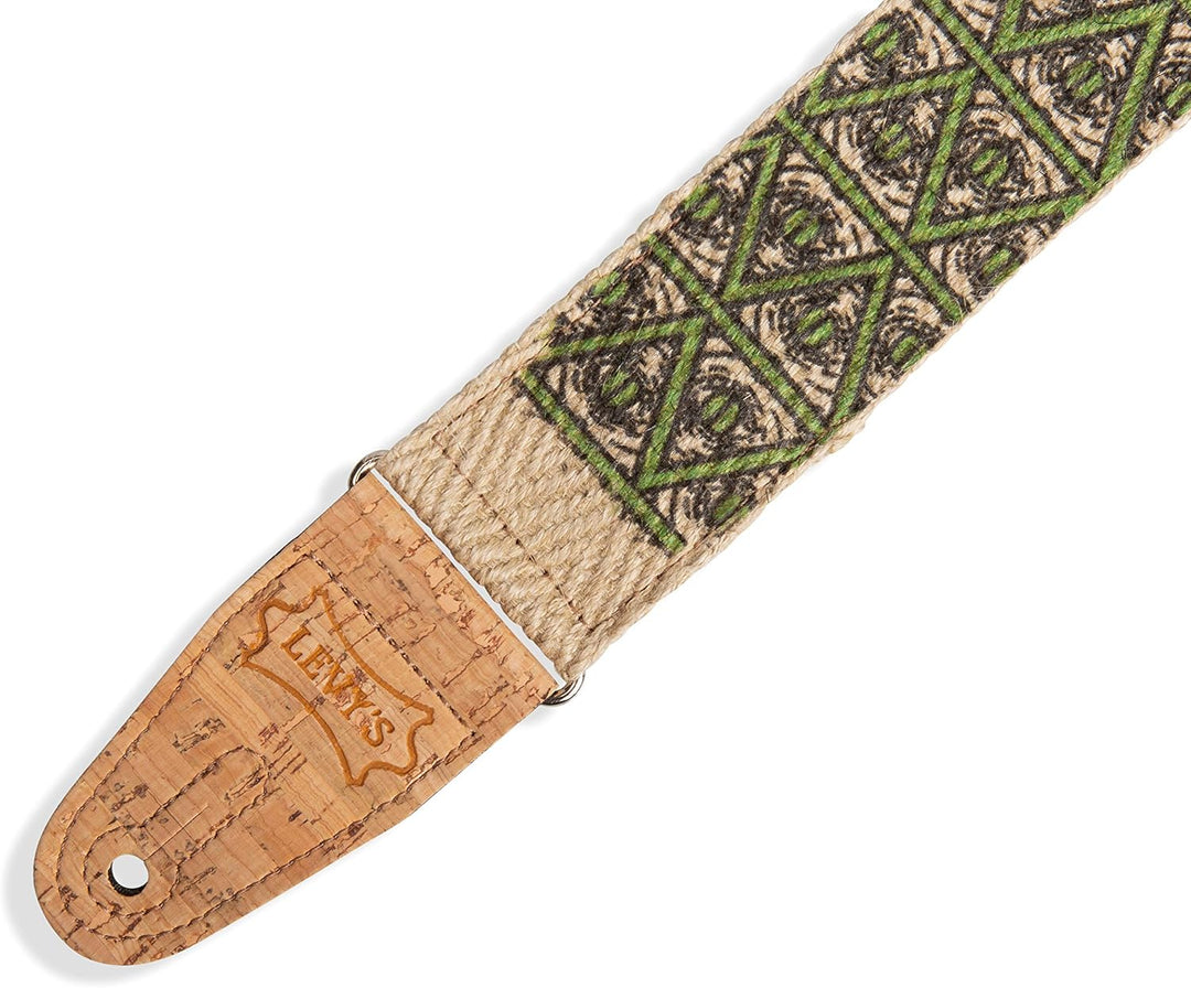 Levy's MH8P-005 Gitarrengurt Natural Hemp Webbing Cork Ends and Pocket 2" - Illuminati Illuminaten,