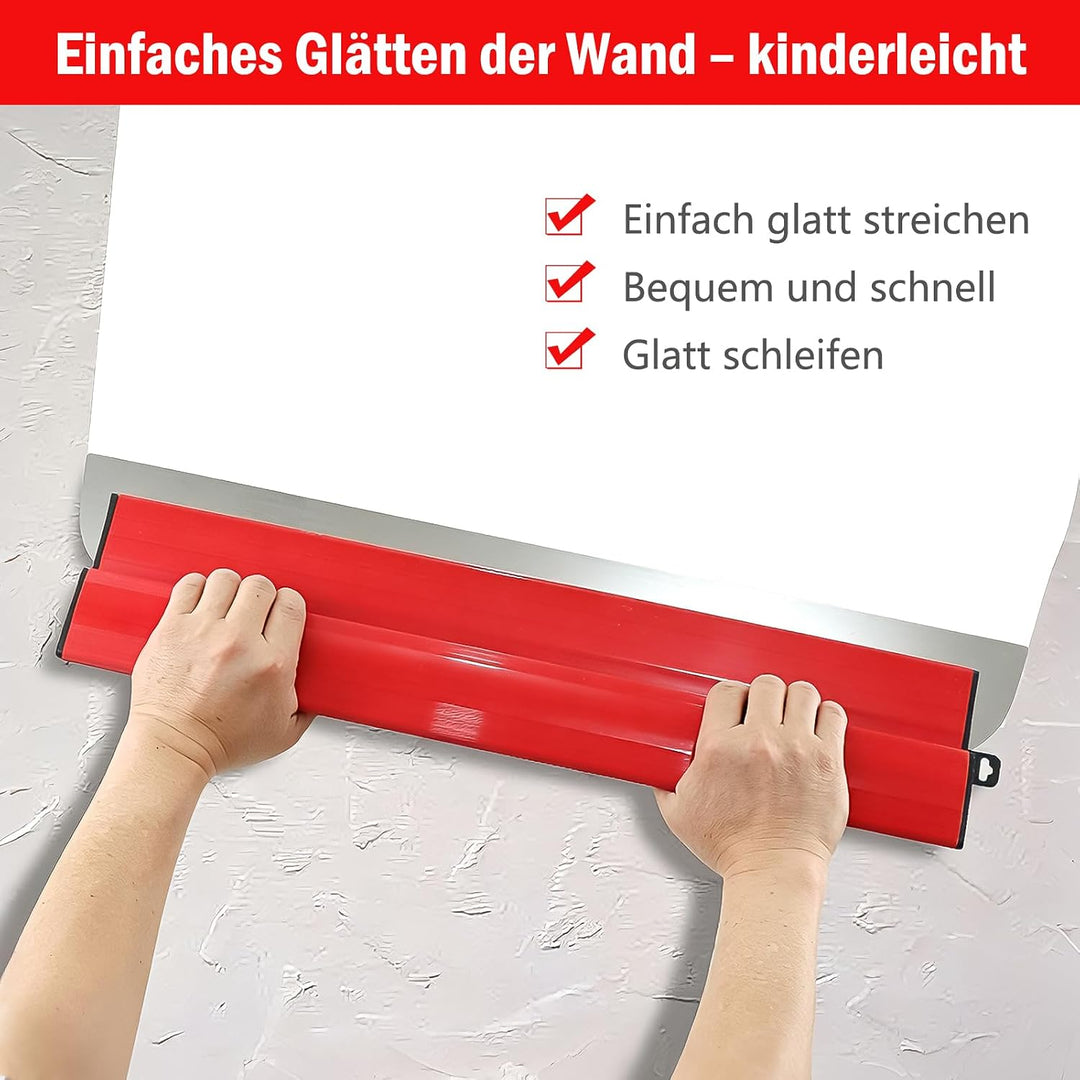 Flächenspachtel-Set aus Edelstahl – 0,5 mm dicke Klingen, 80 cm / 40 cm / 25 cm, ergonomischer Z-Gri