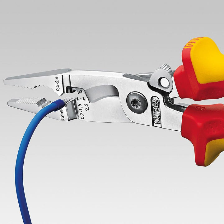 KNIPEX Elektro-Installationszange 1000V-isoliert (200 mm) 13 86 200 &amp; ErgoStrip Universal-Abmantelun