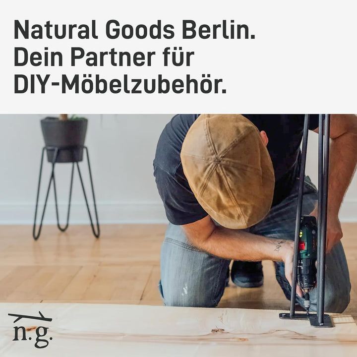 Natural Goods Berlin 2X Tisch-Gestell RECHTECK Edel-Stahl | Einfache Montage | Tisch-Beine aus Metal