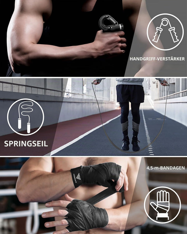 Boxsack für Erwachsene, 4ft PU schweren Boxsack Set 12OZ Handschuhe für MMA Muay Thai Kickboxen Trai