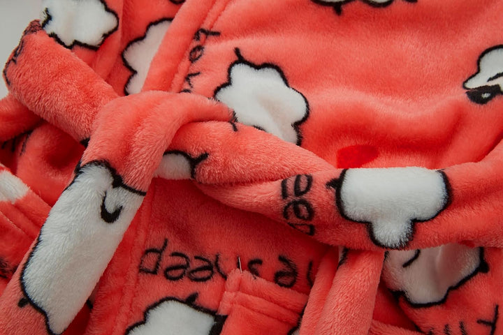 Unisex Baby Korallen Fleece mit Kapuze Morgenmantel Bademantel Jungen Mädchen Kleinkinder Pyjamas Na