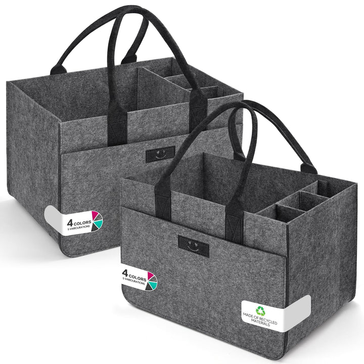 Filz Einkaufskörbe Filztasche 30L Einkaufskorb Faltbar Einkaufstasche mit Fächern, Filztasche Gross