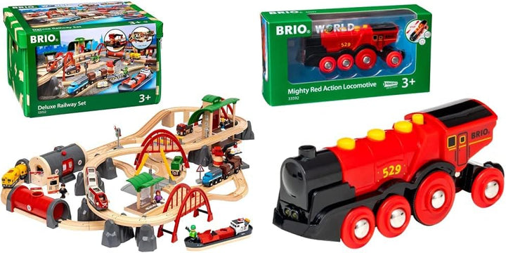 BRIO World 33052 Strassen & Schienen Bahn Set Deluxe – Strassen & Schienen Eisenbahn & World 33592 R