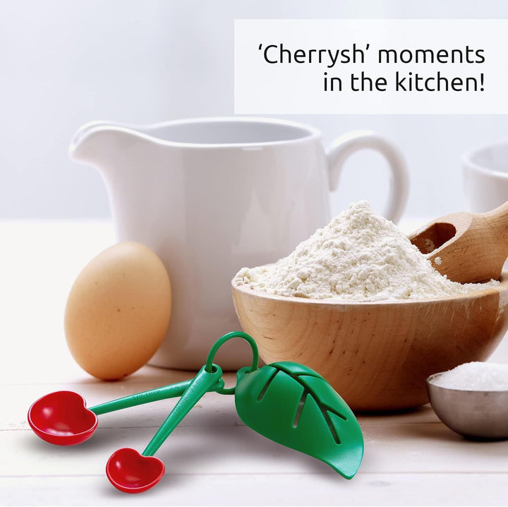 OTOTO Mon Cherry Messlöffel Set mit Eitrenner im Kirschen Design - Ob Messlöffel Proteinpulver, Dosi