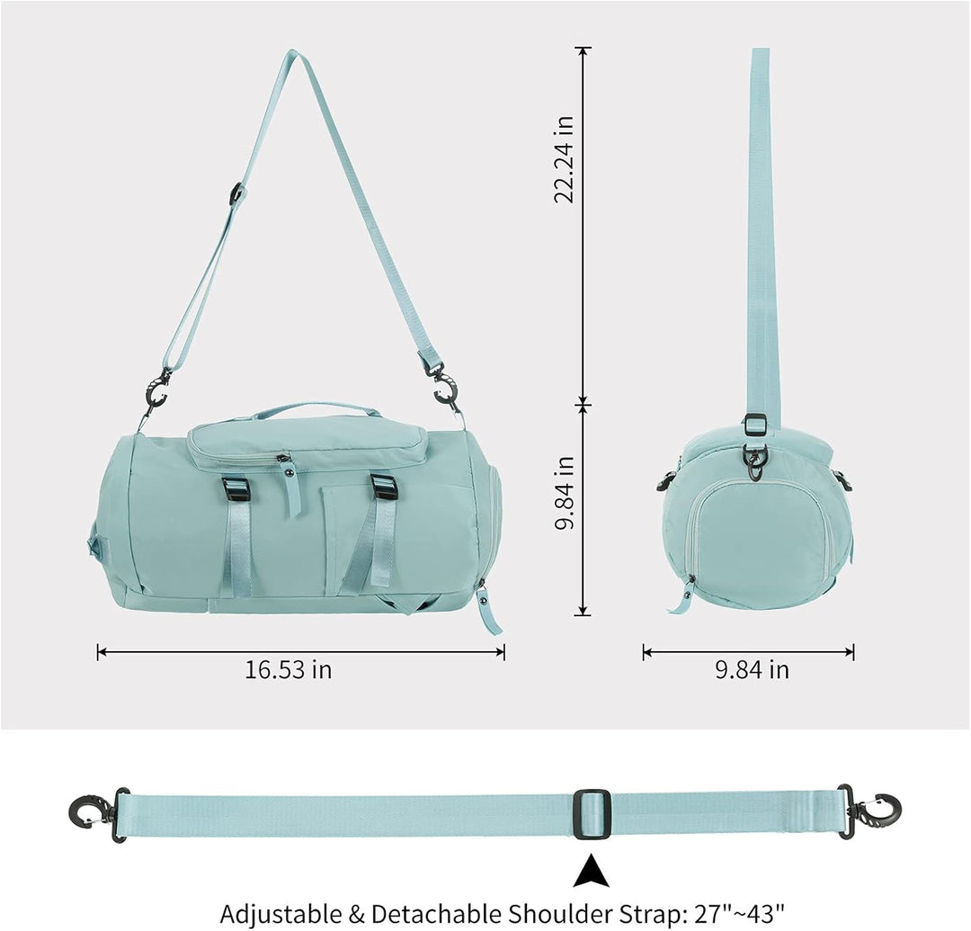Unisex Sporttasche mit Rucksackfunktion Reisetasche mit Schuhfach Gross Reiserucksack Wasserdicht Le