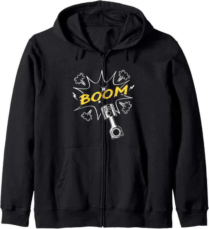 Kolben Boom Mechaniker Kfz Mechatroniker Garage Kapuzenjacke