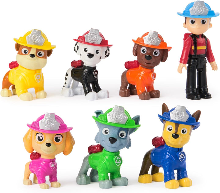 PAW PATROL Fire Rescue - Hundefiguren Geschenkset mit 7 Spielfiguren zum Sammeln, Spielzeug für Kind