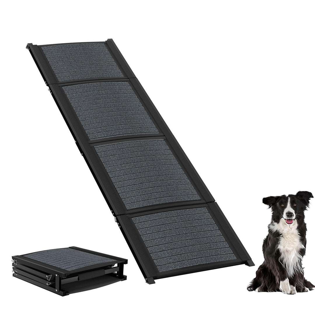 Froadp Hunderampe Klappbar aus Aluminium, 157x43cm Hundetreppe für Auto, SUV, LKW & Wohnwagen, rutsc