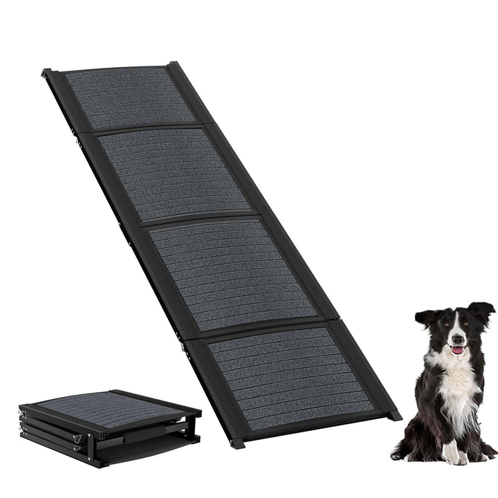 Froadp Hunderampe Klappbar aus Aluminium, 157x43cm Hundetreppe für Auto, SUV, LKW & Wohnwagen, rutsc