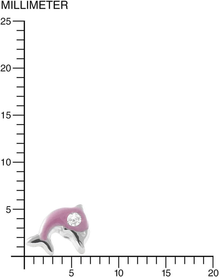 Monde Petit AG-1974/PEF Mädchen-Ohrstecker, Delfin, Emaille
