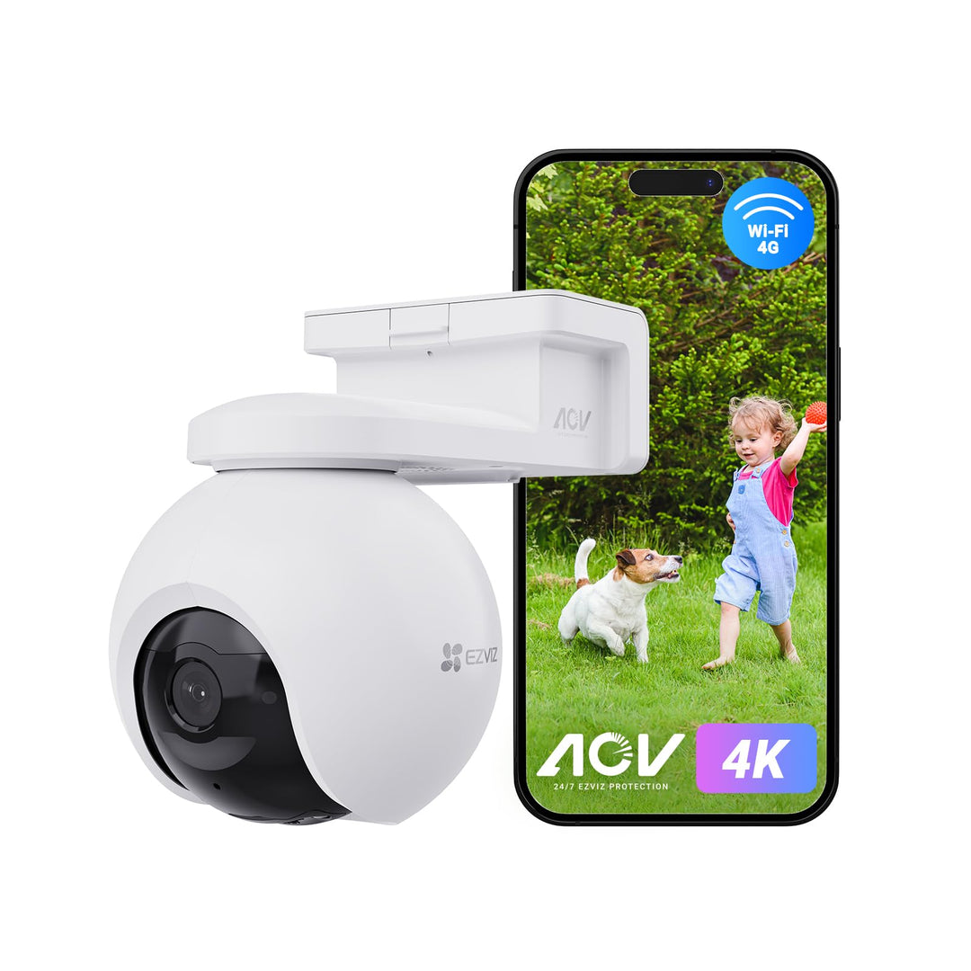 EZVIZ 4K kabellose Aussenkamera mit 10400mAh Akku, PT Akkukamera mit AI Personen-und Fahrzeugerkennu