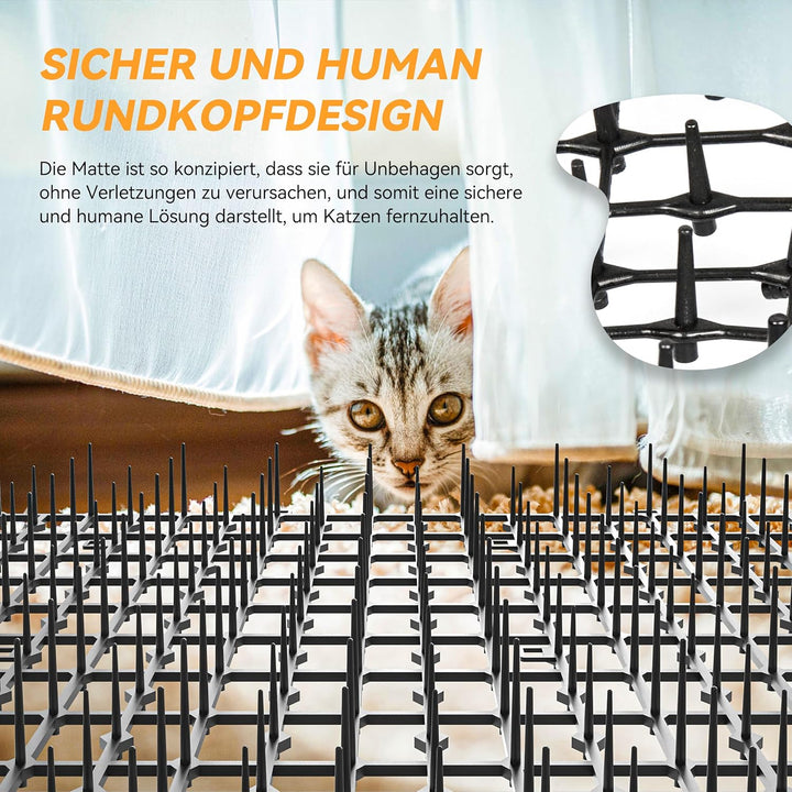 Kyrieval Dornengitter Tier-Barriere Garte Katzenabwehr Scat Spike Matte, Anti-Katzen-Netzwerk Graben