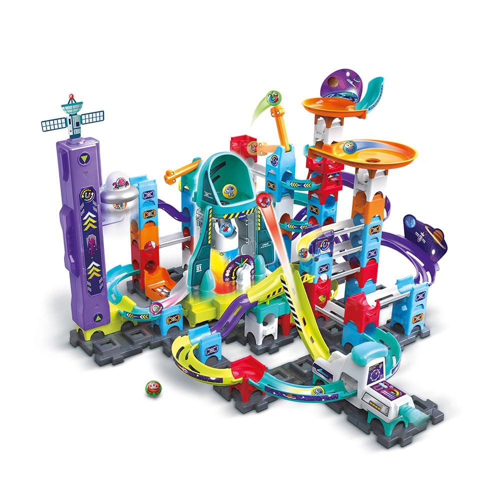 VTech - Marble Rush, Elektronische Kugelbahn, Space Magnetic Mission Set XL300E, magnetisches Bauspi