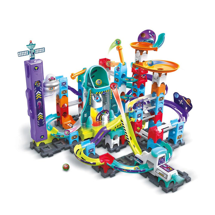 VTech - Marble Rush, Elektronische Kugelbahn, Space Magnetic Mission Set XL300E, magnetisches Bauspi