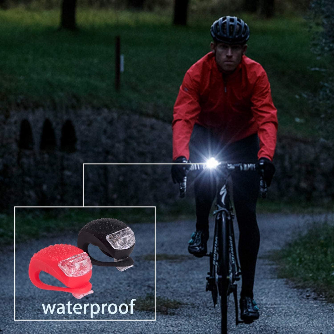 8 Stück Fahrradlicht LINISME Kinderwagen licht Silikon mit Batterie und 3 Leuchtfunktionen, Mehrzwec
