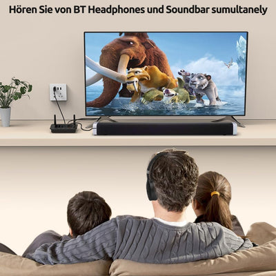 1Mii B03 Bluetooth 5.0 Transmitter Sender Empfänger für TV, aptX HD Low Latency Drahtloser Audioadap