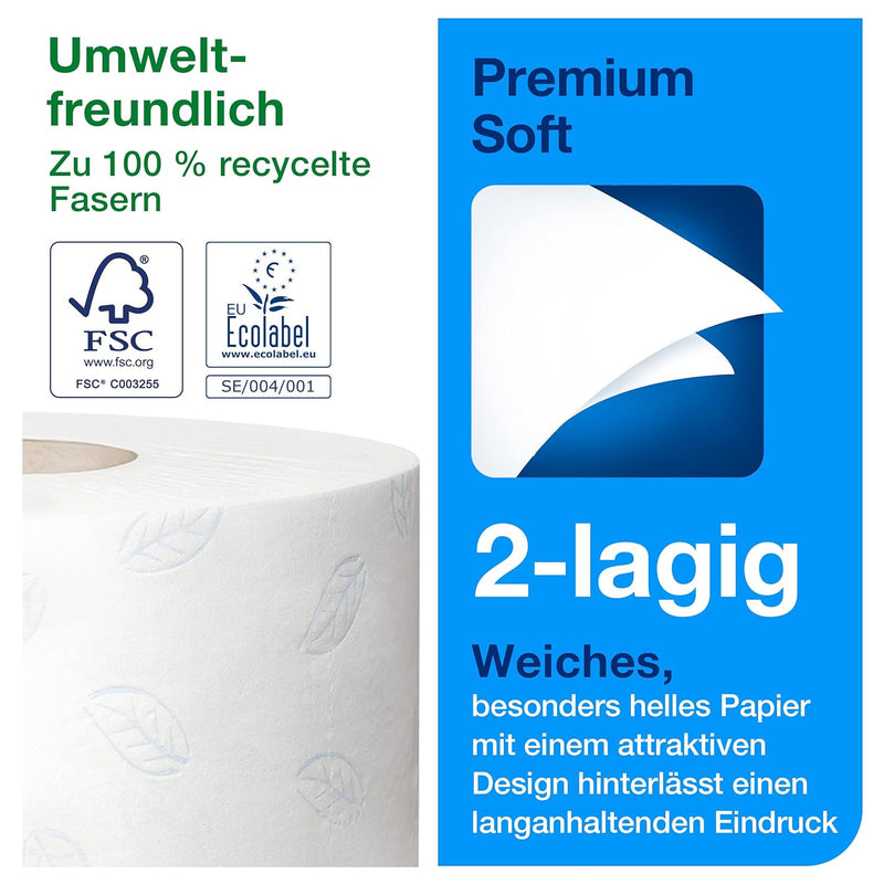 Tork 110253 Toilettenpapier Mini Jumbo Soft Premium - Weiss - 2-lagig - Satz von 1 Rolle - 1 x 1214