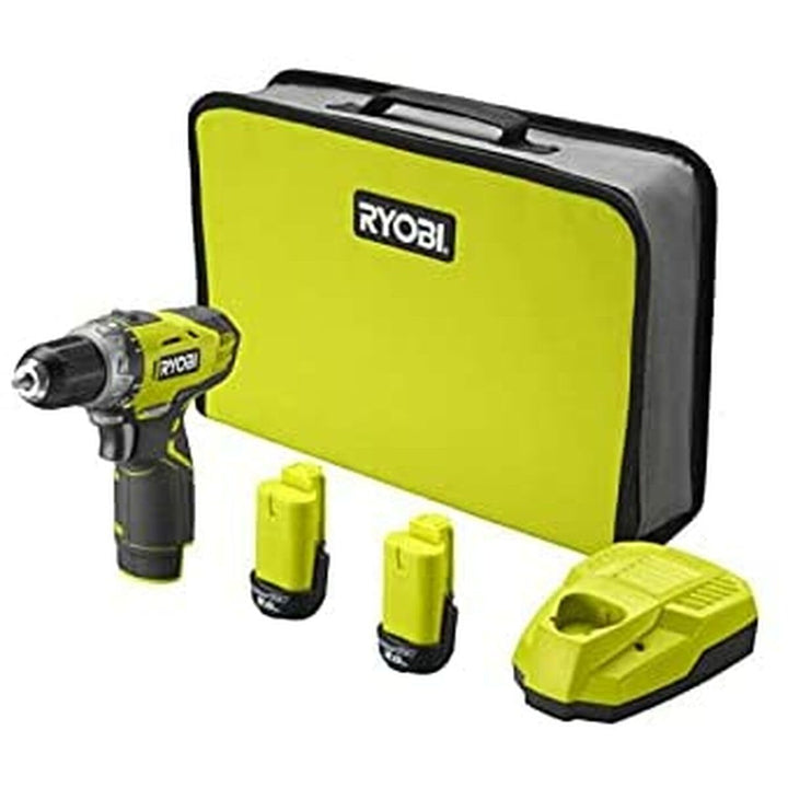 RYOBI 12V Bohrschrauber + 2 2,0 Ah Akkus + Ladegerät + Tragetasche RCD1201-220S