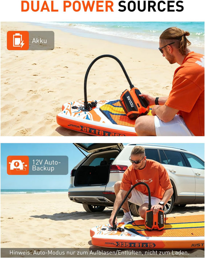 Elektische Sup Pumpe Akku 22PSI Elektrische Pumpe Sup 76.96WH | Akku Pumpe Sup Aufblasen 6 SUP12V DC