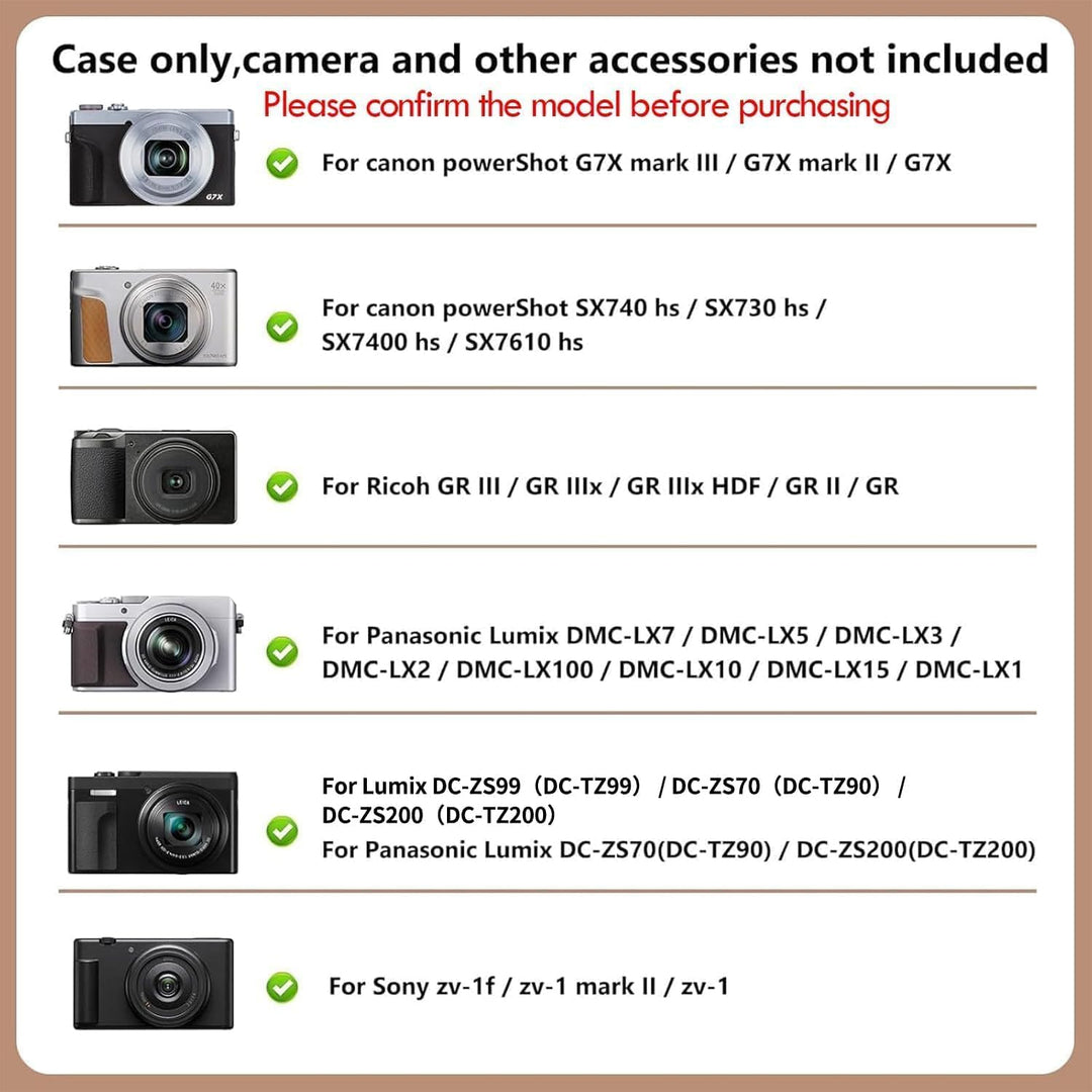 Rieibi Kameratasche für Sony ZV-1F / zv-1 Mark ii, Canon G7X Mark III, G7X Mark II, SX740 hs, ricoh