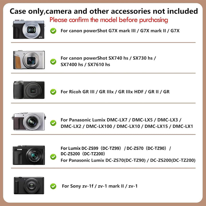 Rieibi Kameratasche für Sony ZV-1F / zv-1 Mark ii, Canon G7X Mark III, G7X Mark II, SX740 hs, ricoh