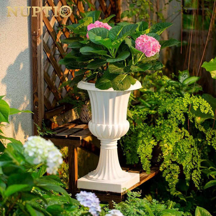 NUPTIO 2 Stück Blumenschale Pflanzschale Blumenkübel, Dekorative Urne aus Kunststoff mit Einer Höhe