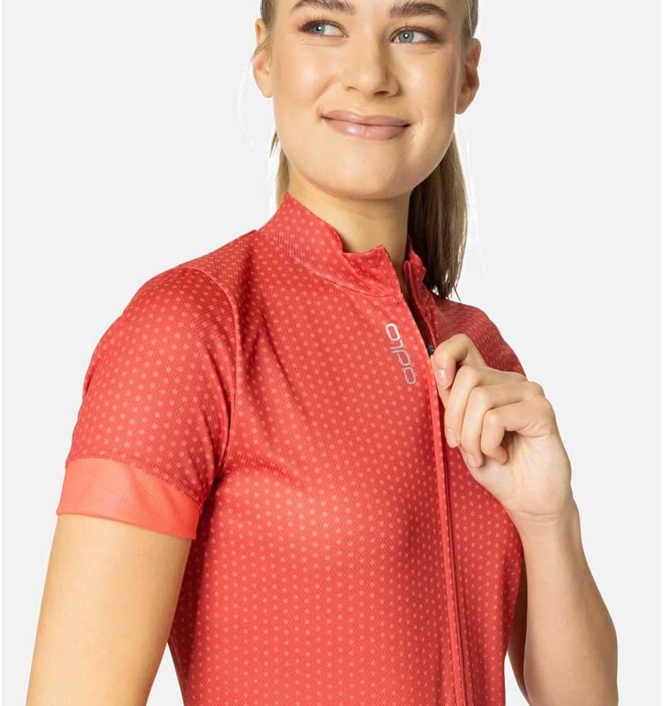 Odlo Damen Essentials_411951 Radtrikot mit Reissverschluss (1er Pack) L American Beauty - Cayenne, L