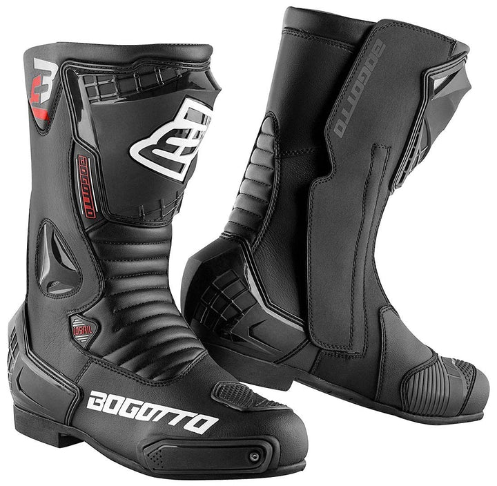 Bogotto Losail Motorradstiefel, schwarz, 48 48 EU Schwarz, 48 EU Schwarz