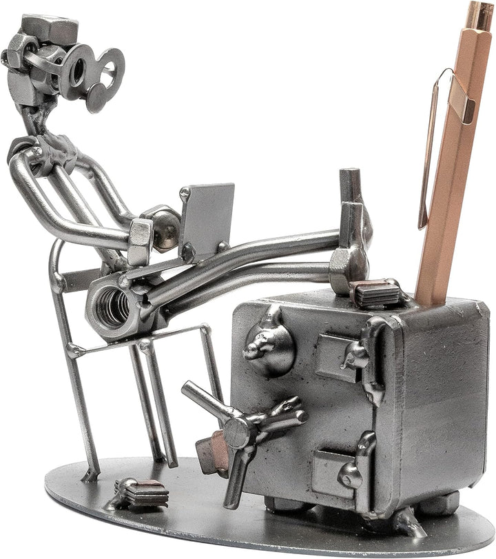 STEEMO Schraubenmännchen Büro Tresor Schreibtisch-Deko Stifthalter 16x8x14 cm