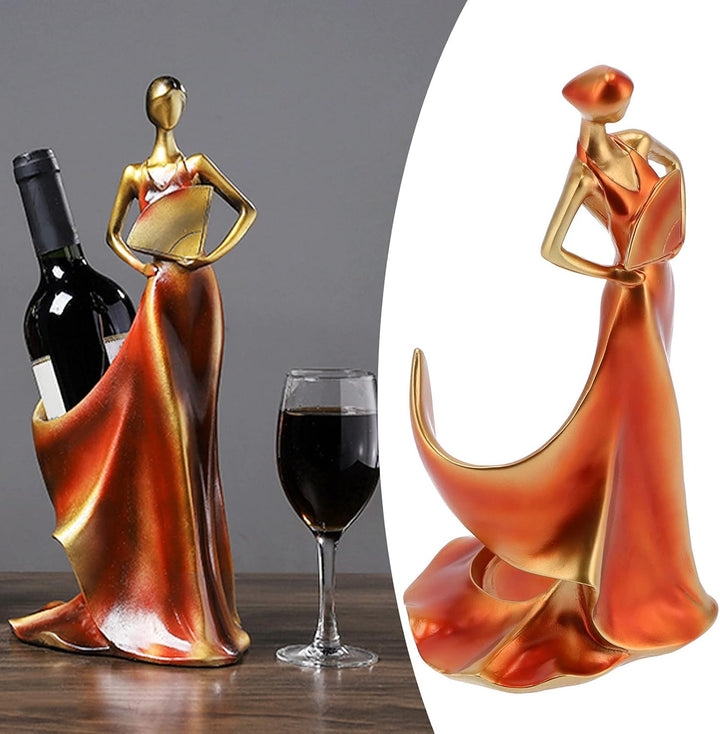 lyrlody Weinflaschenhalter für Tisch, Dekorativer Flaschenhalter in Frauenform, Kunstharz, für Küche
