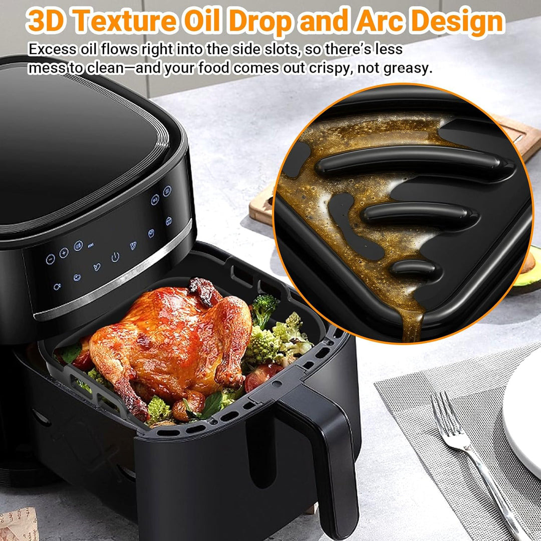 Alyvisun Silikonform für Heissluftfritteuse mit Öl Pinsel, Airfryer Silikonformen Wiederverwendbar S