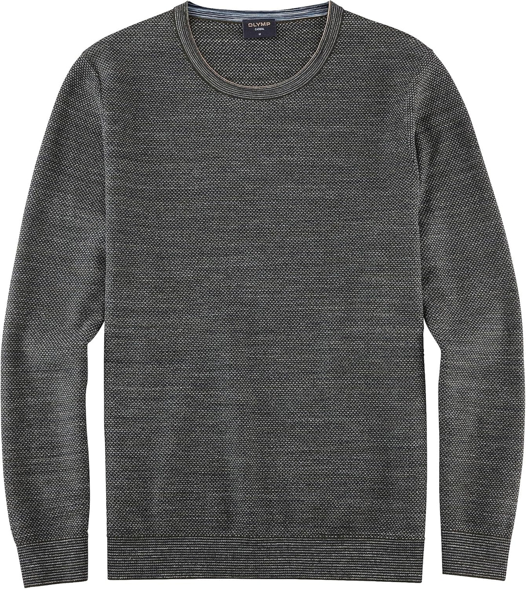 OLYMP Herren Pullover Rundhals Casual Strick,Uni,Regular fit XL Graugrün 48, XL Graugr&#xFC;n 48